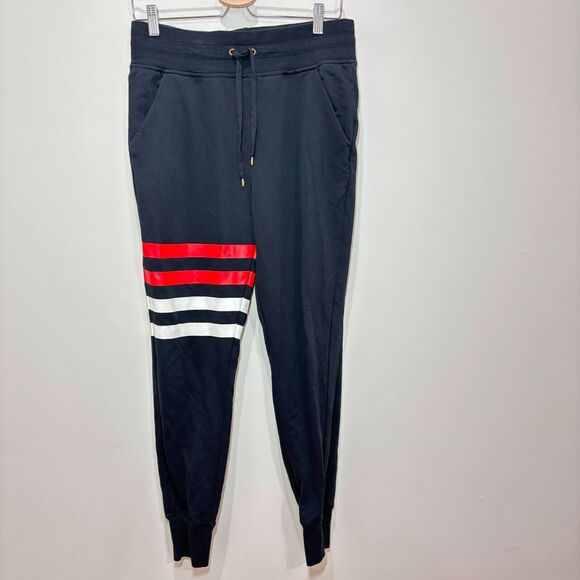 Ralph Lauren LRL Joggers Black Men M Striped Preppy Y2K 90s Sporty Colorblock - Picture 1 of 12
